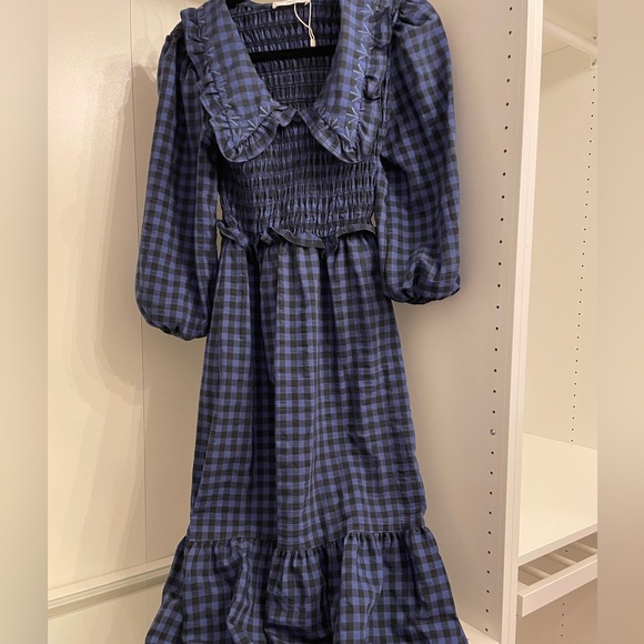 Mango Check Baby Doll Neck Dress, XS - Picture 7 of 9
